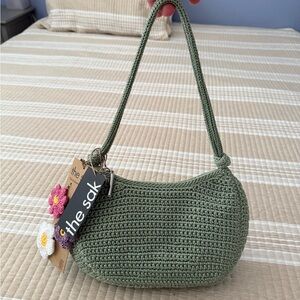 The Sak Green Crochet Shoulder Bag